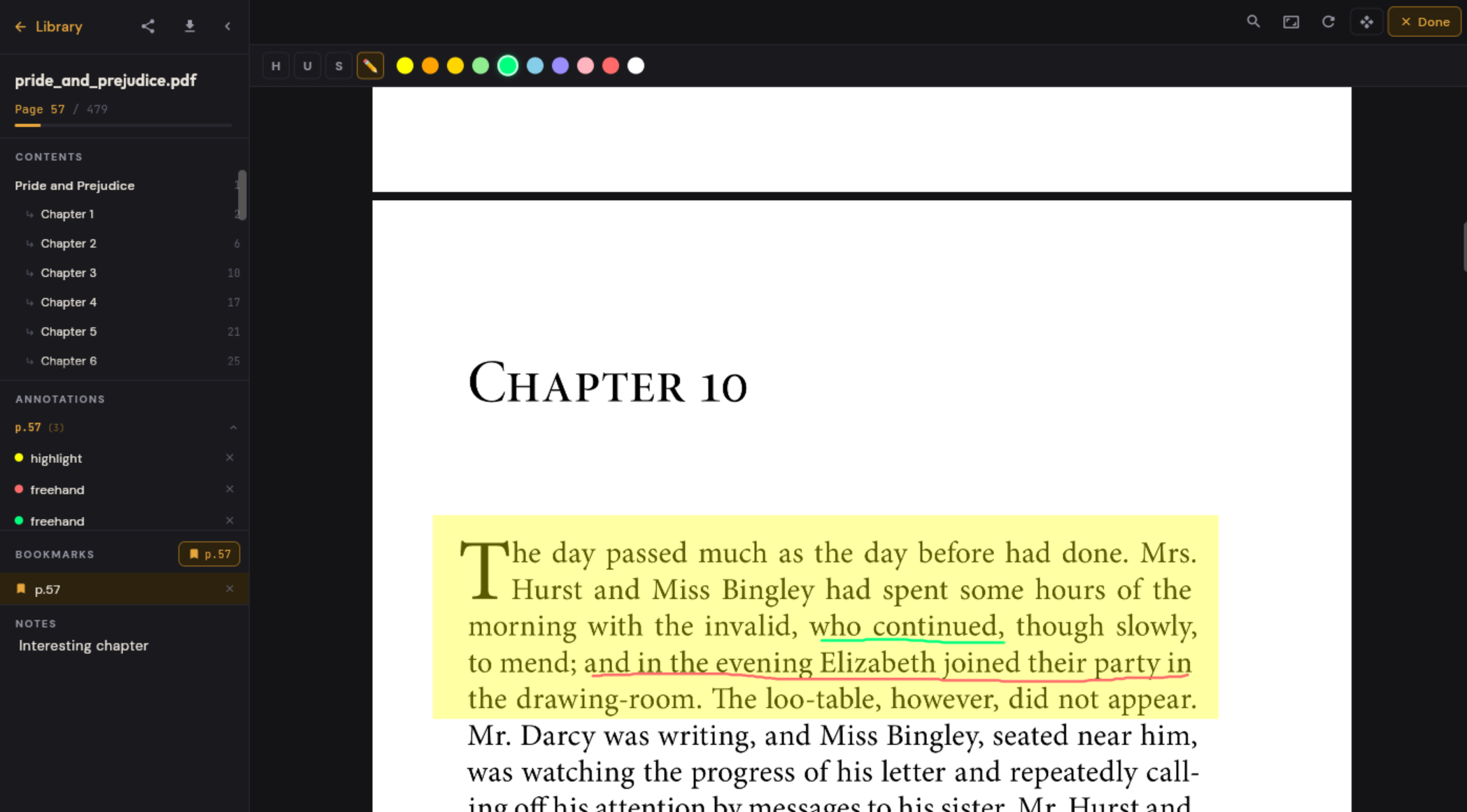 Annotations panel