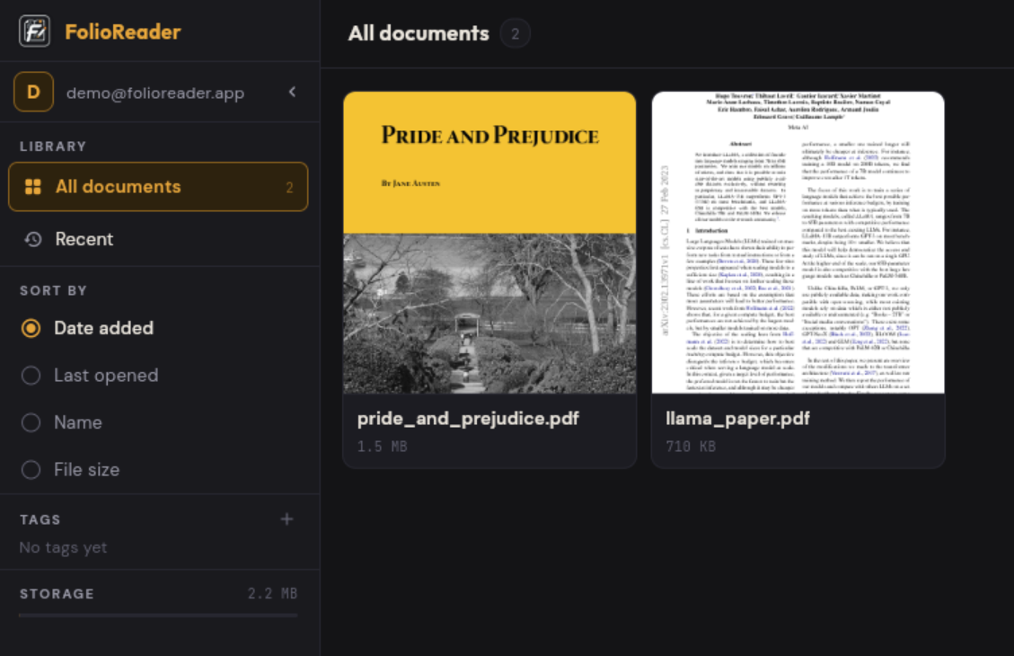 FolioReader — document library